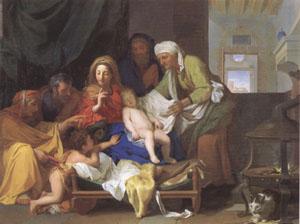 Brun, Charles Le Holy Family with the Infant Jesus Asleep (mk05) Sweden oil painting art